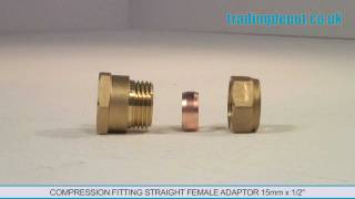 TRADING DEPOT Compression Fitting Straight Female Adaptor 15mm x 12 Part no CFI30315X12 [upl. by Flossi]