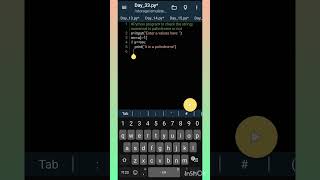 Day33  Palindrome using python 🐍  python shorts [upl. by Danit51]
