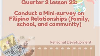 SHS PERSONAL DEVELOPMENTQ2LESSON22Conduct a Minisurvey on Filipino Relationships [upl. by Laamak]