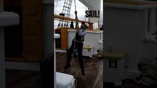 🪢Hauling the Staysail aboard Brigantine Matthew Turner🪁 [upl. by Greene]