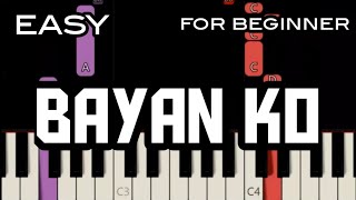 BAYAN KO  LYRICS   FREDDIE AGUILLAR  SLOW amp EASY PIANO [upl. by Novia]