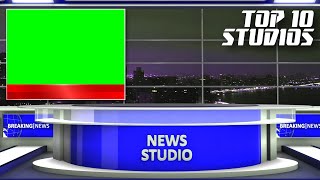 Top 10 Green Screen News Studio Backgrounds  Tutorial and Template [upl. by Arnuad887]