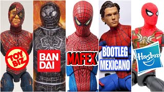 La EVOLUCION de las FIGURAS DEL SPIDER MAN CINEMATOGRÁFICO TODAS LAS MARCAS HASBRO MAFEX SH [upl. by Cedar]