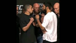 Robert Whittaker vs Khamzat Chimaev faceoff [upl. by Nilkoorb129]