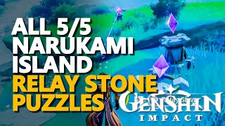 All Narukami Island Relay Stone Puzzle Genshin Impact [upl. by Earized834]