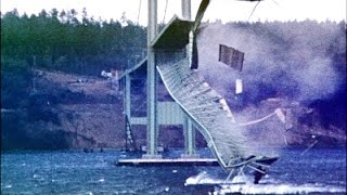 Tacoma Narrows Bridge Collapse  Gallopin Gertie 1940 [upl. by Sellig900]