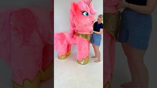 How to put on a fourlegged pony 💖 carnivalmascot mascotcostumes costume mascot [upl. by Eniamart945]