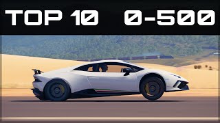 TOP 10 FASTEST 0500 CARS  Forza Horizon 3  Insane Accelerations [upl. by Eniamej]