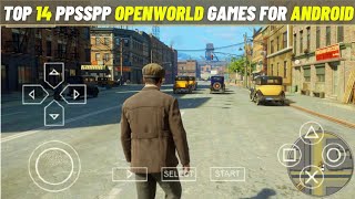 Top 14 Best PPSSPP PSP OPEN WORLD Games 2022  HINDI [upl. by Easlehc]