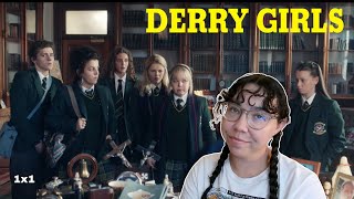 clare is a hoot  Derry Girls 1x1 REACTION [upl. by Nnaeirb150]