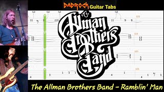 Ramblin Man  The Allman Brothers Band  Guitar  Bass TABS Lesson [upl. by Cavanagh]