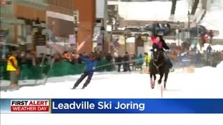 Annual Skijoring Event Takes Place In Leadville [upl. by Gargan385]