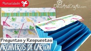 Como hacer Archiveros de Cartón PampR Carta Oficio y A3  DecoAndCrafts [upl. by Eerrehs]