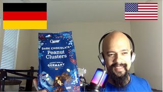 American Reacts to Unboxing Dark German Chocolate Peanut Cluster  German Food  German Snacks [upl. by Ela843]