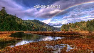 Amazing Grace I Piano Instrumental Hymn with Lyrics I Key of C [upl. by Einitsed]