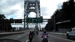 Andiamo Benefit Motorcycle Run 2 Haworth NJ crossing the George Washington Bridge GWB 2009 [upl. by Yelrahc]