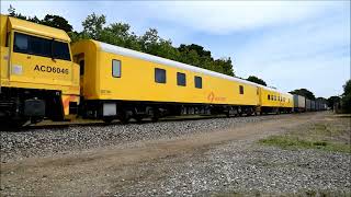 Aurizon Freight Train 4PM1 GWU012 ACD6046 Two Yellow Crew Cars G535 Mid Train 201023 [upl. by Camella]