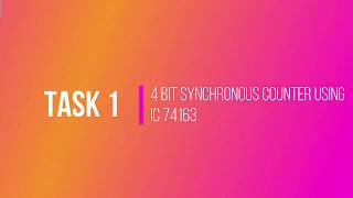 Task 1 4 bit Synchronous counter using IC 74163 [upl. by Hatnamas]