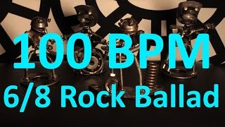 100 BPM  Rock Ballad  68 Drum Track  Metronome  Drum Beat [upl. by Rand]