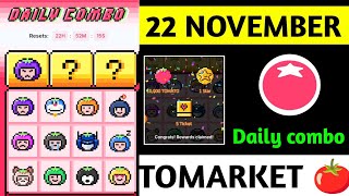 Tomarket Airdrop Daily Combo 22 November  Tomato Daily Combo Today  Tomarket daily combo card [upl. by Otilrac]