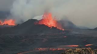 WATCH Volcano erupts in Iceland sending magma hundreds of feet into sky [upl. by Bartholomeo]