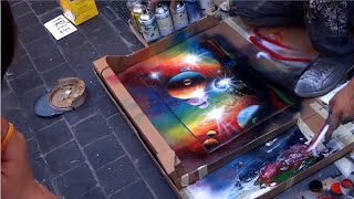 Amazing Street Artist  Amazing Street Art Painting  Spray Paint Art [upl. by Ttirrej955]