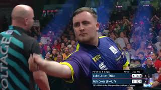 LUKE LITTLER HITS A NINEDARTER IN A EURO TOUR FINAL [upl. by Zampino282]