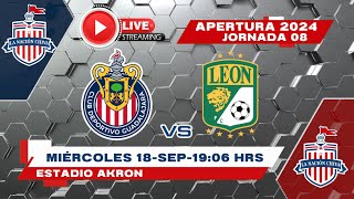 CHIVAS VS LEÓN EN VIVO JORNADA 8 LIGA MX APERTURA 2024 [upl. by Imat]