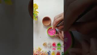 Diwali Special Diya Decoration ideas painting artideas art diwalidecor tranding [upl. by Yllatan]