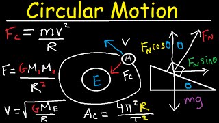 Centripetal Acceleration amp Force  Circular Motion Banked Curves Static Friction Physics Problems [upl. by Surovy]