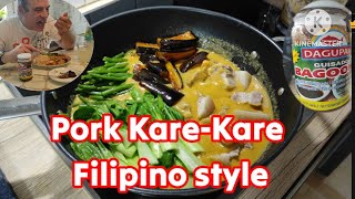 Pork KareKare Filipino style  German eating Bagoong Alamang food [upl. by Serena]