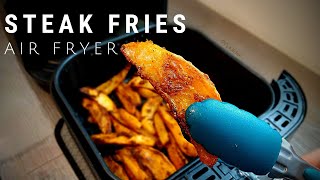 How To Cook Potato Wedges Without Oven  Air Fried Steak Fries [upl. by Ahsemaj460]