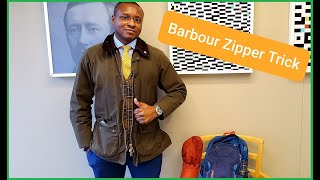 A Barbour Jacket Zipper Trick For Cold Windy Weather [upl. by Belac]