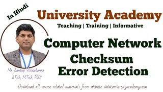 CN27 Checksum Error Detecting Techniques  Checksum Generator  Checksum Checker [upl. by Lefkowitz]