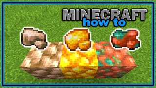 Minecraft 117 How to MakeCraft Raw Ore Blocks Gold Copper Iron  Tutorial [upl. by Suissac]