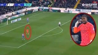 Maignan storms off after RACIST ABUSE Vs Udinese [upl. by Enimrac]