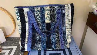 How to Sew Quilted Tote Bag With Jelly Roll [upl. by Ecnerol956]