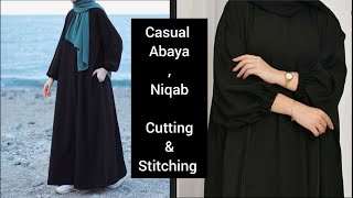 casual amp Comfortable Abaya Niqab simple Abaya Niqab cutting and stitching [upl. by Patrizius]