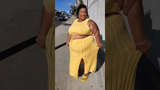 LOVING THIS YELLOW SWEATER SKIRT amp CROP TOP SUCH STYLE plussizefashion plussizefashionoutfits [upl. by Ahsirahc220]