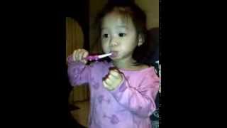 Baby Brushing teeth along with Elmos song [upl. by Desdamona]