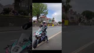 Michael Dunlops HelmetVisor Issue at the 2024 Superbike TT [upl. by Nahsrad]