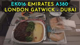 EK016 Emirates Airlines Economy  London Gatwick to Dubai emirates london duba [upl. by Huai]