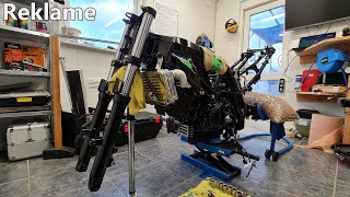 Suzuki sv650 Renovering EP7  Motor Ramme Køler og affjedring DONE 💪 [upl. by Eyde]