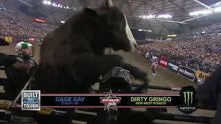 Gage Gay Battles Bull in Chute  2017 Tacoma [upl. by Enived359]