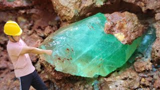 Diamonds and emeralds emerge from crevices in rocks after torrential rain [upl. by Hedberg176]