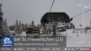 Schneewittchen Ski Lift Full Ride 🚡 Winterberg Skiliftkarussell Sauerland 🇩🇪  Built by Doppelmayr [upl. by Ydda]