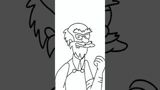 Let’s Draw Groundskeeper Willie  The Simpsons shorts [upl. by Yeltrab]