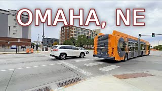 Omaha Nebraska  Virtual Driving Tour of Downtown Omaha USA  4K UHD [upl. by Aisya]