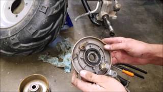 Chinese SunL ATV 200cc hubs and brake drums replacement [upl. by Notsgnal]