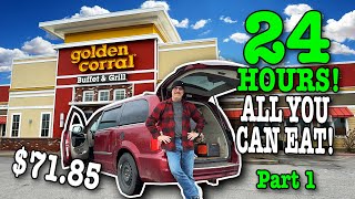 Eating at Golden Corral for 24 HOURS • Stealth Camping • Part 1 [upl. by Oiramel]